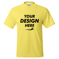 Hanes Unisex EcoSmart® T-Shirt, Yellow, Front view, Mockup