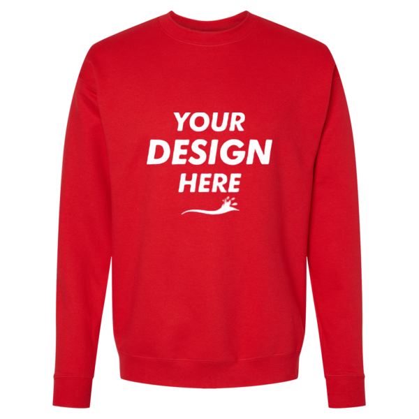 Hanes Unisex Perfect Sweats Crewneck Sweatshirt, Athletic Red, Front view, Mockup