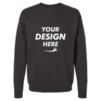 Hanes Unisex Perfect Sweats Crewneck Sweatshirt, Black, Front view, Mockup