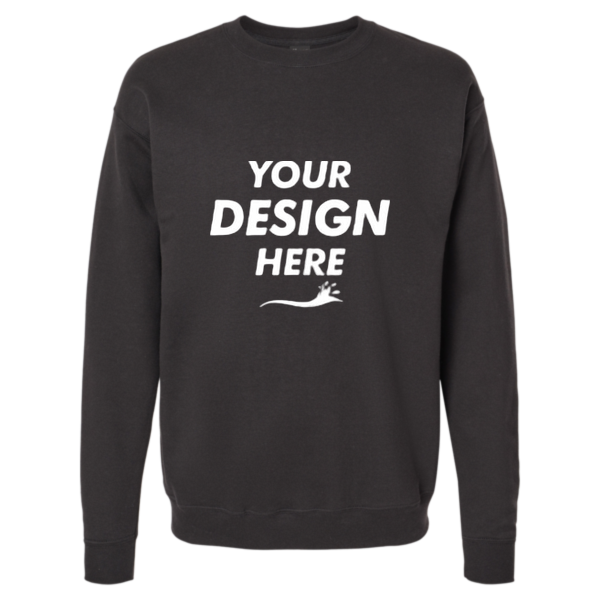 Hanes Unisex Perfect Sweats Crewneck Sweatshirt, Black, Front view, Mockup