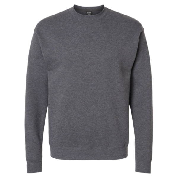 Hanes Unisex Perfect Sweats Crewneck Sweatshirt, Charcoal Heather, Front view
