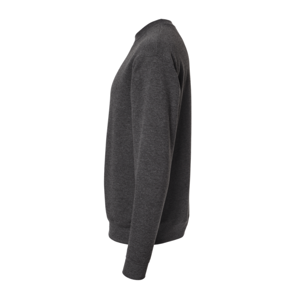 Hanes Unisex Perfect Sweats Crewneck Sweatshirt, Charcoal Heather, Left Sleeve view