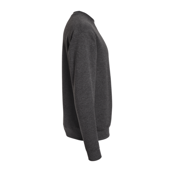Hanes Unisex Perfect Sweats Crewneck Sweatshirt, Charcoal Heather, Right Sleeve view