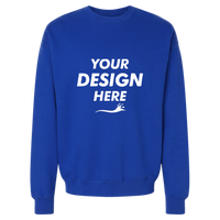 Hanes Unisex Perfect Sweats Crewneck Sweatshirt, Deep Royal, Front view, Mockup