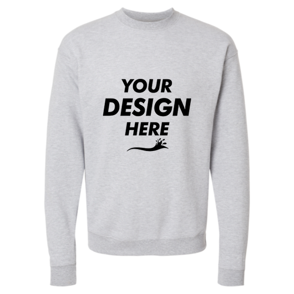 Hanes Unisex Perfect Sweats Crewneck Sweatshirt, Light Steel, Front view, Mockup