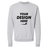 Hanes Unisex Perfect Sweats Crewneck Sweatshirt, Light Steel, Front view, Mockup