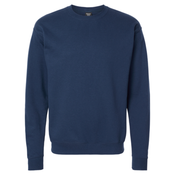 Hanes Unisex Perfect Sweats Crewneck Sweatshirt, Navy, Front view