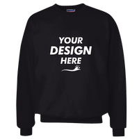 Hanes Unisex Ultimate Cotton® Crewneck Sweatshirt, Black, Front view, Mockup
