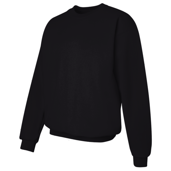 Hanes Unisex Ultimate Cotton® Crewneck Sweatshirt, Black, Left Sleeve view