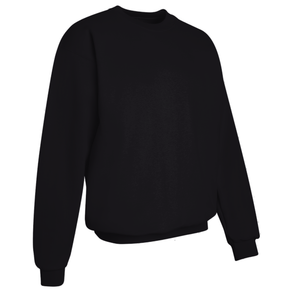 Hanes Unisex Ultimate Cotton® Crewneck Sweatshirt, Black, Right Sleeve view