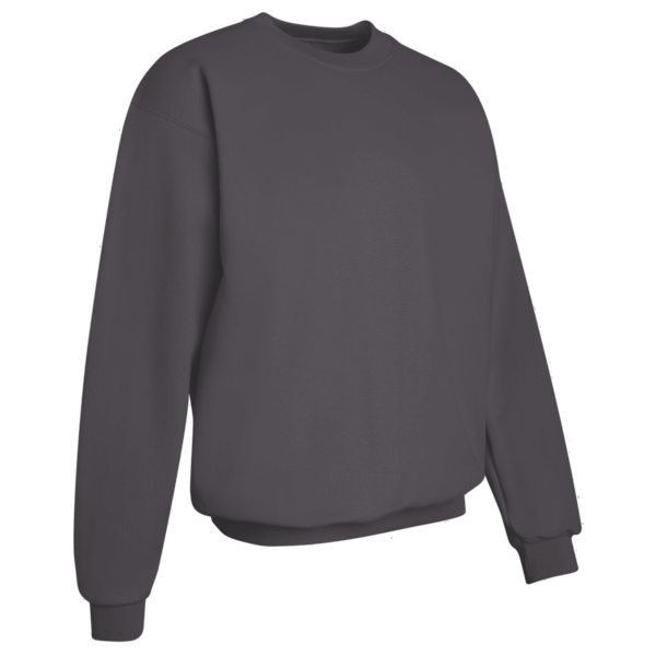 Hanes Unisex Ultimate Cotton® Crewneck Sweatshirt, Charcoal Heather, Right Sleeve view