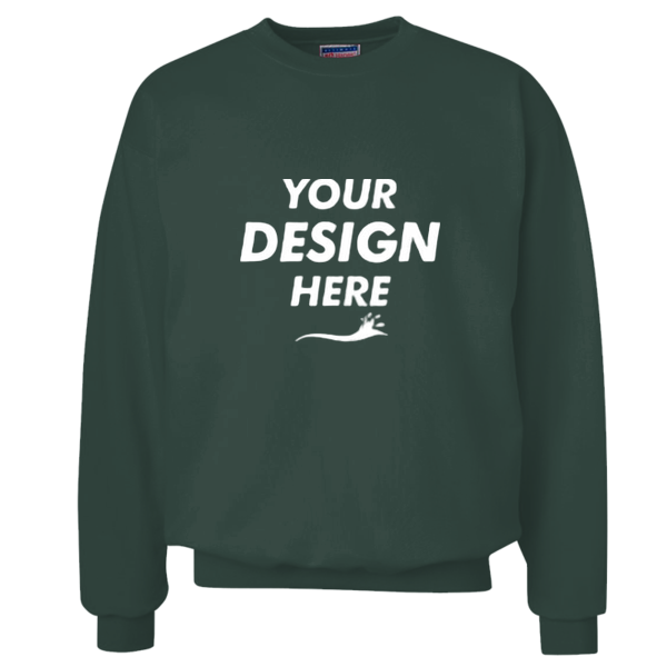 Hanes Unisex Ultimate Cotton® Crewneck Sweatshirt, Deep Forest, Front view, Mockup