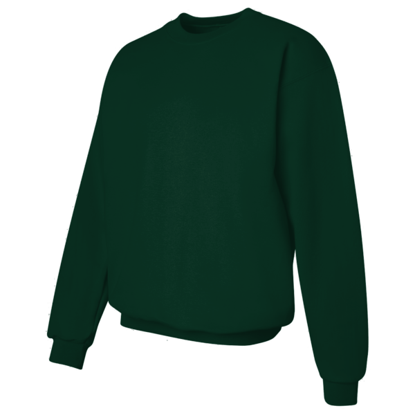 Hanes Unisex Ultimate Cotton® Crewneck Sweatshirt, Deep Forest, Left Sleeve view