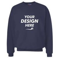Hanes Unisex Ultimate Cotton® Crewneck Sweatshirt, Navy, Front view, Mockup