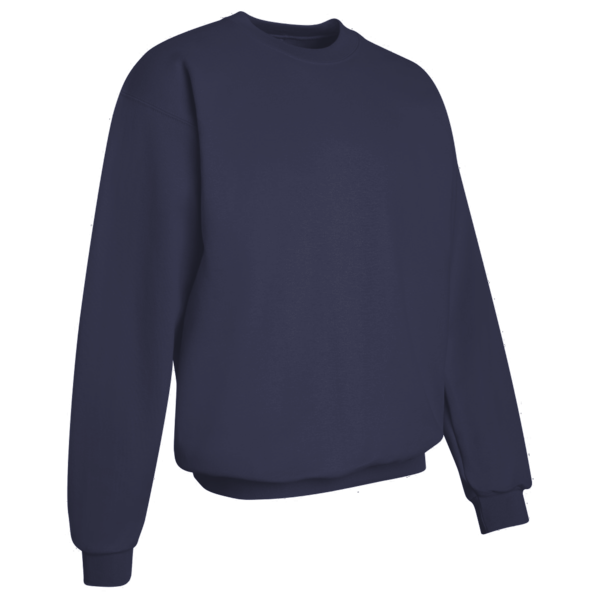 Hanes Unisex Ultimate Cotton® Crewneck Sweatshirt, Navy, Right Sleeve view