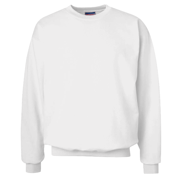 Hanes Unisex Ultimate Cotton® Crewneck Sweatshirt, White, Front view