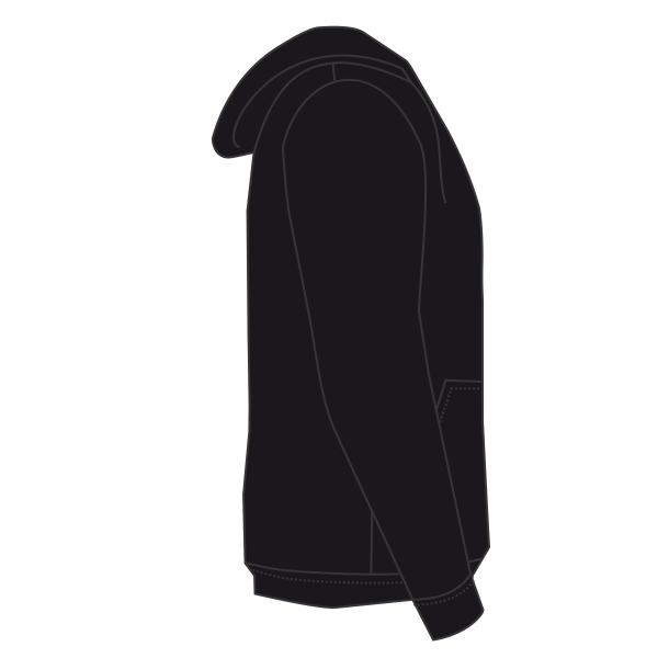 Hanes Unisex Ultimate Cotton® Full-Zip Hooded Sweatshirt, Black, Right Sleeve (Long) view