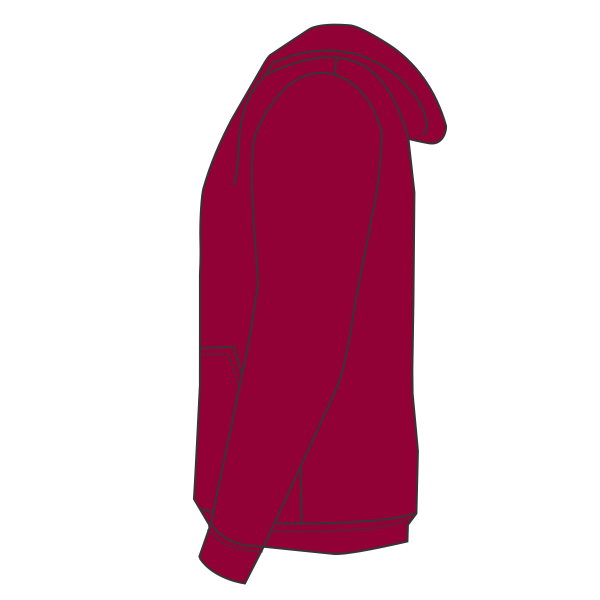 Hanes Unisex Ultimate Cotton® Full-Zip Hooded Sweatshirt, Deep Red, Left Sleeve (Long) view
