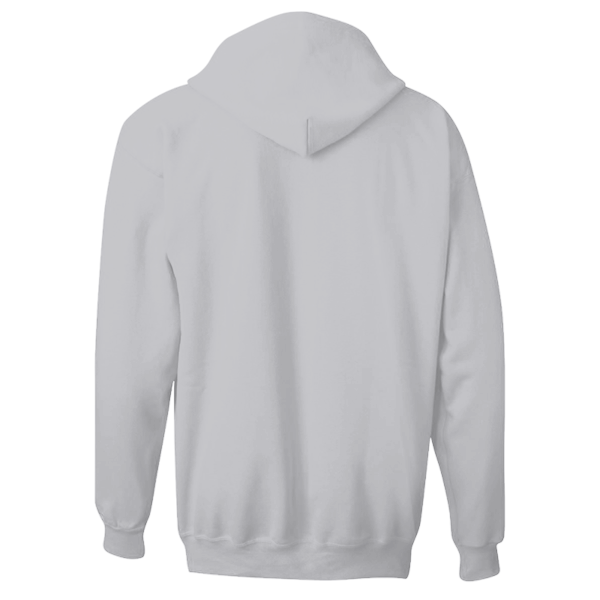 Hanes Unisex Ultimate Cotton® Full-Zip Hooded Sweatshirt, Light Steel, Back view