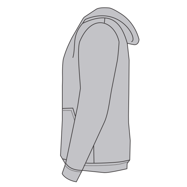 Hanes Unisex Ultimate Cotton® Full-Zip Hooded Sweatshirt, Light Steel, Left Sleeve (Long) view