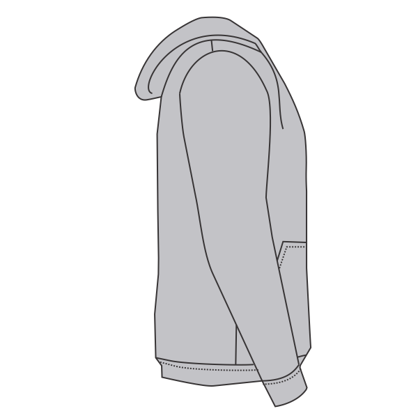 Hanes Unisex Ultimate Cotton® Full-Zip Hooded Sweatshirt, Light Steel, Right Sleeve (Long) view