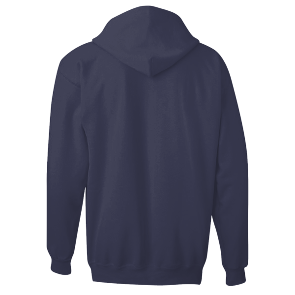 Hanes Unisex Ultimate Cotton® Full-Zip Hooded Sweatshirt, Navy, Back view
