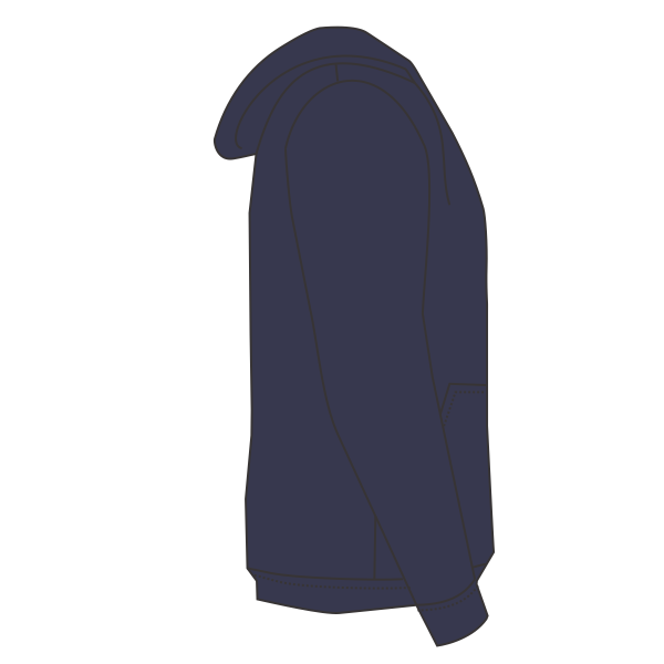 Hanes Unisex Ultimate Cotton® Full-Zip Hooded Sweatshirt, Navy, Right Sleeve (Long) view