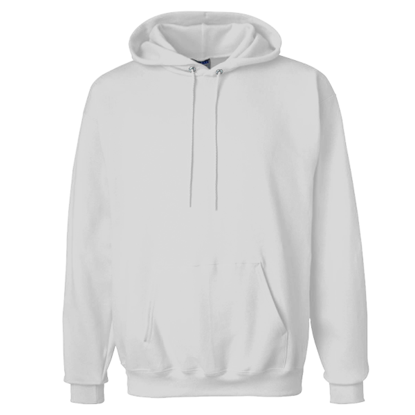 Hanes Unisex Ultimate Cotton® Hooded Sweatshirt, Ash, Front view