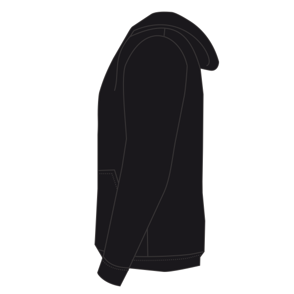 Hanes Unisex Ultimate Cotton® Hooded Sweatshirt, Black, Left Sleeve (Long) view