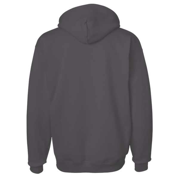 Hanes Unisex Ultimate Cotton® Hooded Sweatshirt, Charcoal Heather, Back view