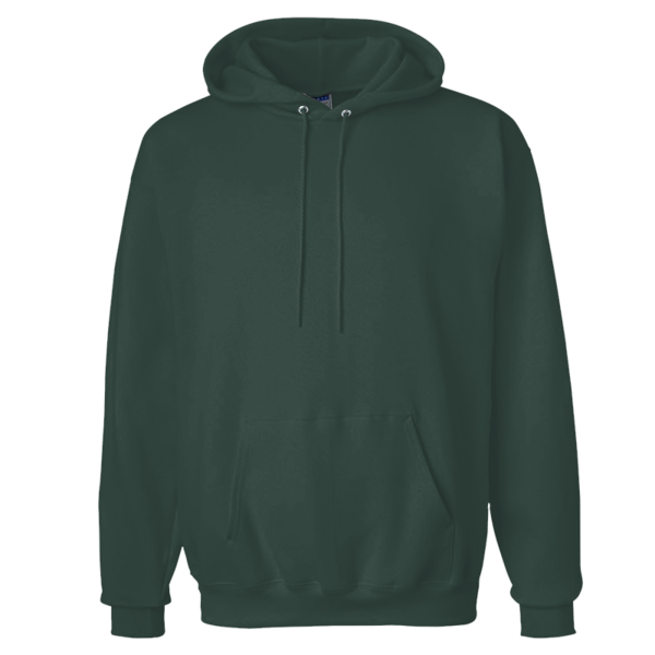 Hanes Unisex Ultimate Cotton® Hooded Sweatshirt, Deep Forest, Front view