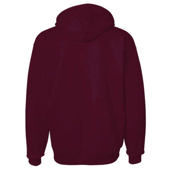 Hanes Unisex Ultimate Cotton® Hooded Sweatshirt, Maroon, Back view