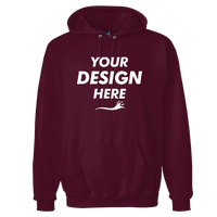 Hanes Unisex Ultimate Cotton® Hooded Sweatshirt, Maroon, Front view, Mockup