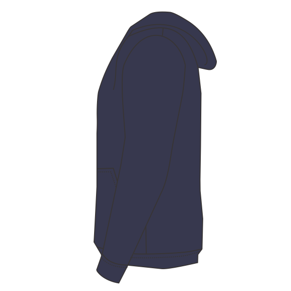 Hanes Unisex Ultimate Cotton® Hooded Sweatshirt, Navy, Left Sleeve (Long) view