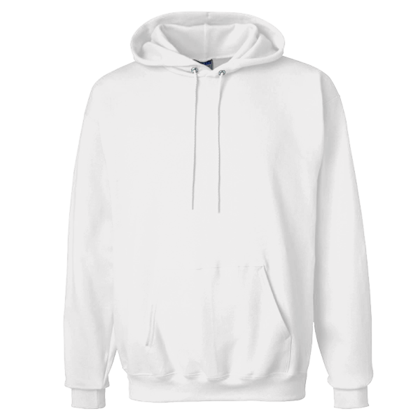 Hanes Unisex Ultimate Cotton® Hooded Sweatshirt, White, Front view