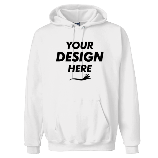 Hanes Unisex Ultimate Cotton® Hooded Sweatshirt, White, Front view, Mockup