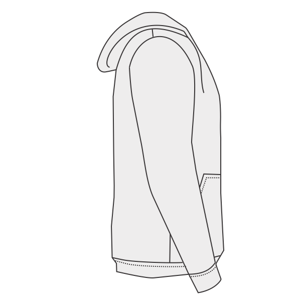 Hanes Unisex Ultimate Cotton® Hooded Sweatshirt, White, Right Sleeve (Long) view