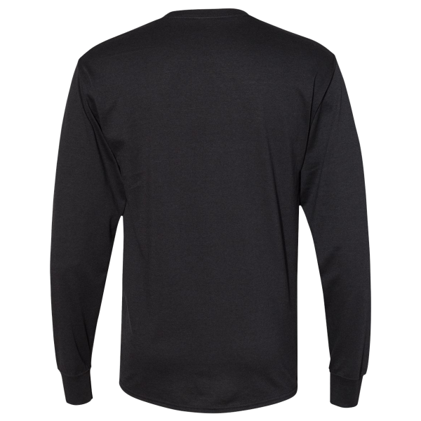 Hanes Unisex Workwear Long Sleeve Pocket T-Shirt, Black, Back view