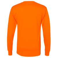 Hanes Unisex Workwear Long Sleeve Pocket T-Shirt, Safety Orange, Back view