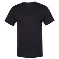 Hanes Unisex Workwear Pocket T-Shirt, Black, Front view