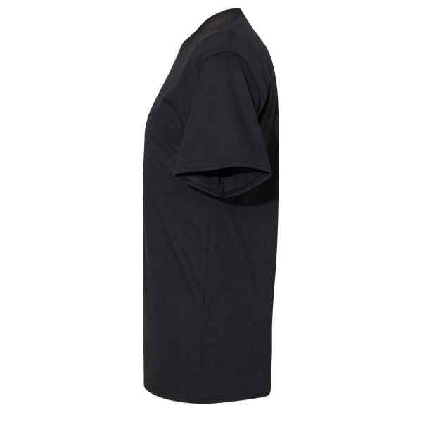 Hanes Unisex Workwear Pocket T-Shirt, Black, Left Sleeve view