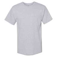 Hanes Unisex Workwear Pocket T-Shirt, Light Steel, Front view
