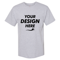 Hanes Unisex Workwear Pocket T-Shirt, Light Steel, Front view, Mockup