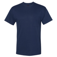 Hanes Unisex Workwear Pocket T-Shirt, Navy, Front view