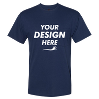 Hanes Unisex Workwear Pocket T-Shirt, Navy, Front view, Mockup