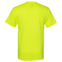 Hanes Unisex Workwear Pocket T-Shirt, Safety Green, Back view