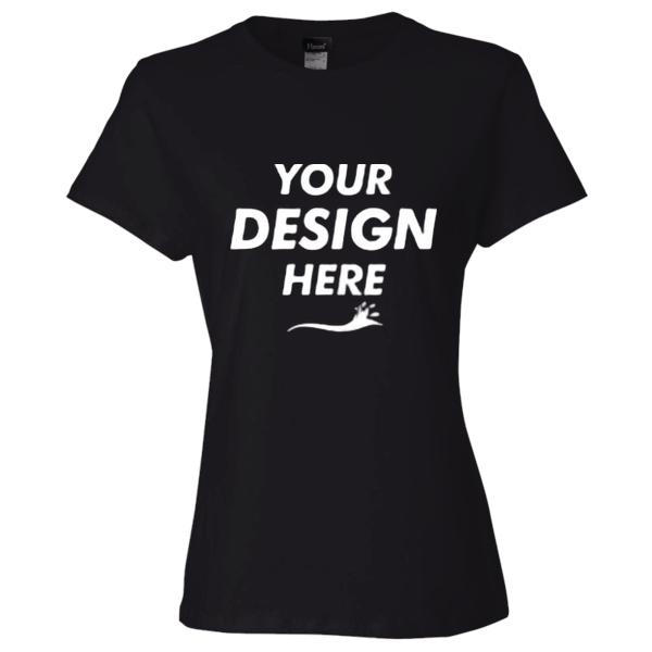 Hanes Women's Perfect-T T-Shirt, Black, Front view, Mockup