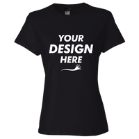 Hanes Women's Perfect-T T-Shirt, Black, Front view, Mockup