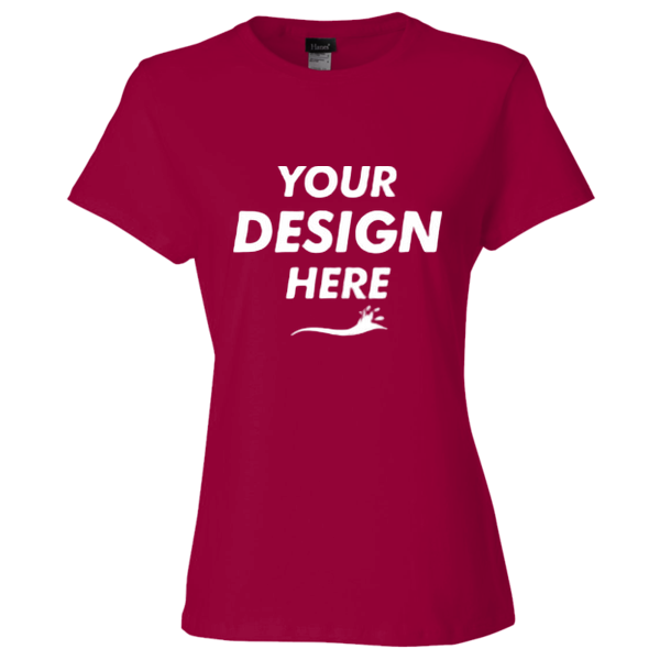 Hanes Women's Perfect-T T-Shirt, Deep Red, Front view, Mockup