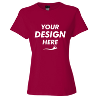Hanes Women's Perfect-T T-Shirt, Deep Red, Front view, Mockup